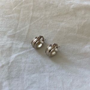 Vintage 925 Sterling Silver Hoop Earrings